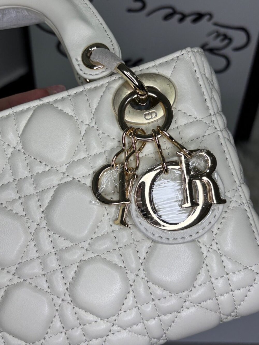 Small Lady Dior My ABCDiormodel in Latte Cannage Lambskin - Picture 3 of 8